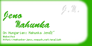 jeno mahunka business card